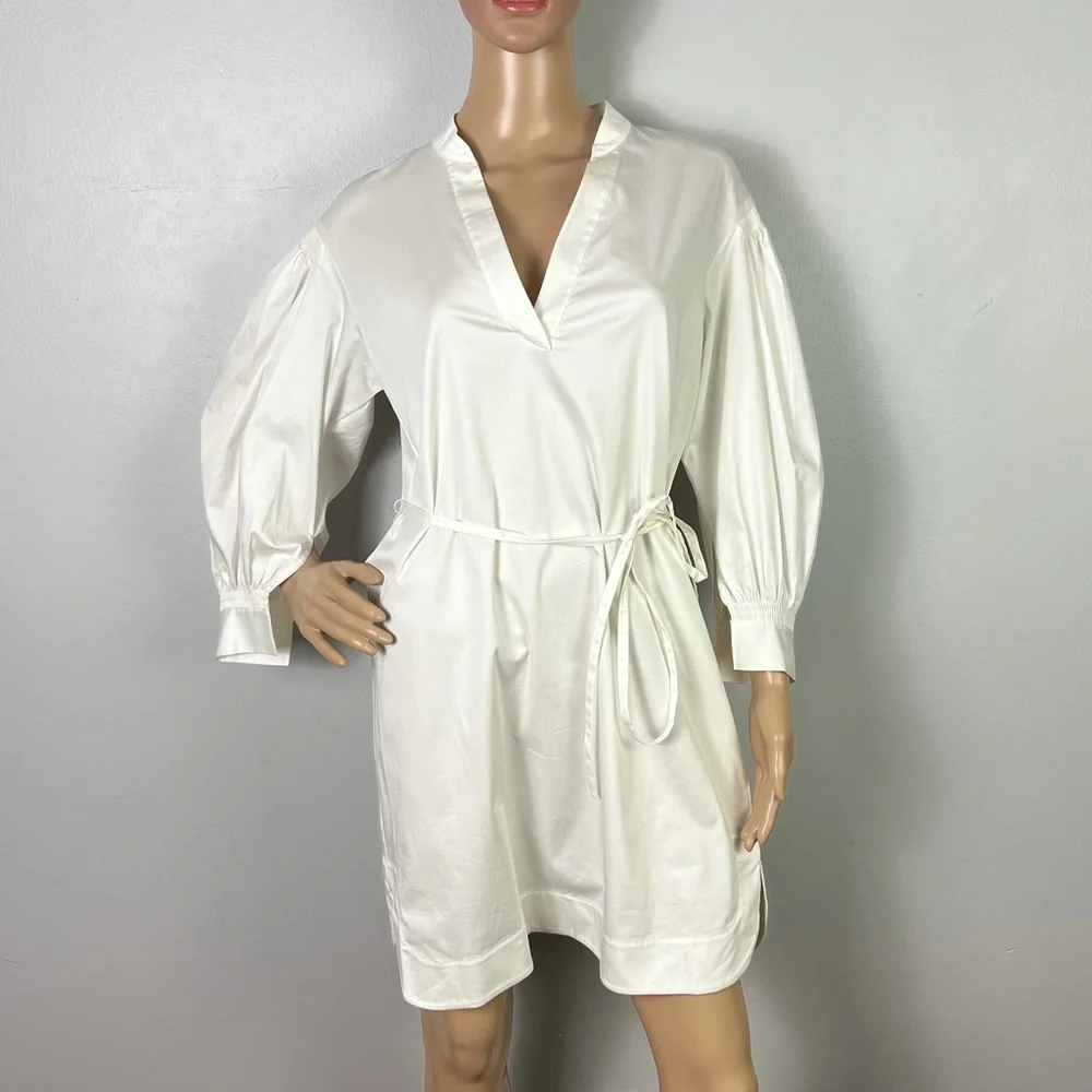 NEW REBECCA TAYLOR REVOLVE WHITE MINI SHIRT DRESS - Picture 2 of 9